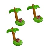 Mirenlife Inflatable Palm Island Drink Holders, Floatation Devices, Inflate Floating Coasters, 3 Pack