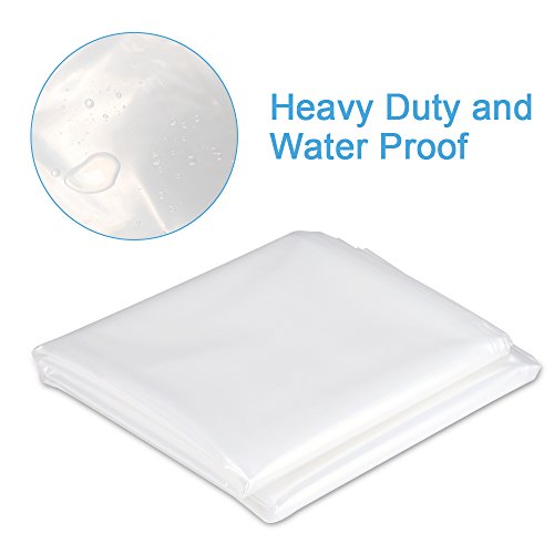 E-Gtong 4 Mil Thicken Plastic Drop Cloth, 9’ x 12’ Drop Sheet and Clear Plastic Tarp, Heavy and Waterproof Plastic Covers for Paint, Clean, Furniture and Multi-Purpose Surface Protection, 2 Pack