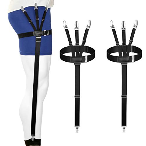 Wadeo shirt suspenders for men stirrup tuck in under shirt thigh …