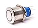 mod/smart Blue Illuminated Bulgin Style Momentary Vandal Switch - 22mm -Silver Housing - Ring Illumination