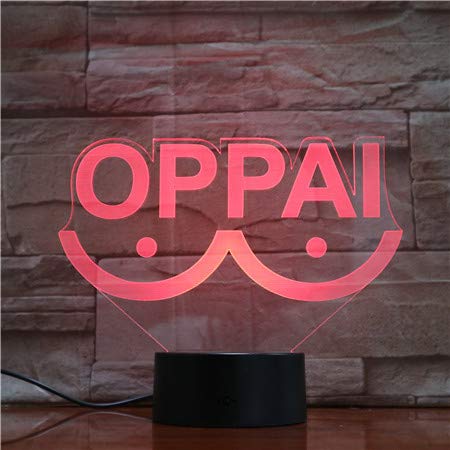Oppai LED Anime Manga Color Changing USB Night Light Lamp