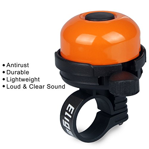 Eligara Bicycle Bell by Aluminum Alloy Bike Bell with Loud, Long, Crisp Sound for Mountain Road Electric Bike Cycle Scooter Ebike Cruiser Tricycle MTB BMX (Orange) - Thumbnail 3