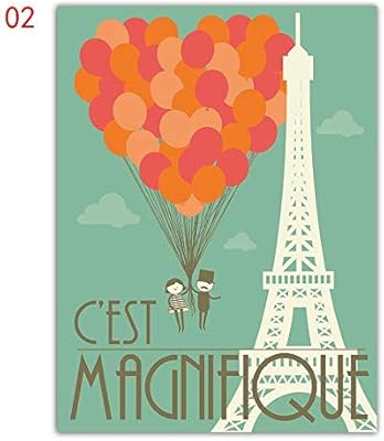الكرتون بالون برج ايفل الشمال قماش اللوحة ديكور المنزل اللوحة جدار