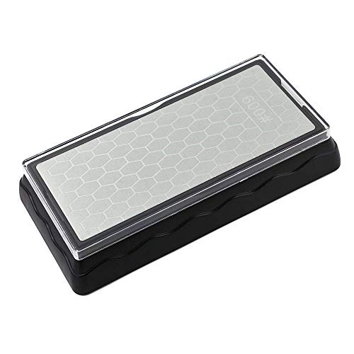 Knife Sharpening Stone, Diamond Coated Whetstone Sharpener 2 Side Grit Polishing & Honing Stone With Nonslip Base Holder for Knives Scissors Chisels Garden Kitchen Tools (600/1200) - Thumbnail 2