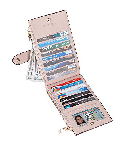 Travelambo Womens Walllet RFID Blocking Bifold Multi Card Case Wallet with Zipper Pocket - Image 3