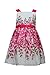 Youngland Girls' Floral Border Print Shantung Dress with Crochet Cardigan