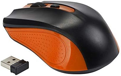 SUImeito 2.4GHz Mice Optical Mouse Cordless USB Receiver PC Computer Wireless for Laptop/Gaming Mouse (Orange)