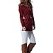 levaca Womens Raglan Long Sleeve Button Trim Waist Line Patchwork Tunic Top Shirts