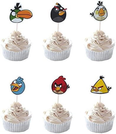Party Hive 24pc Angry Bird Cupcake Toppers for Birthday Party Event Decor