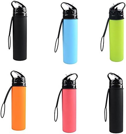 Littlelucifa Collapsible Water Bottle 21oz - Leak Proof Twist Cap - Proof and No Sweating Perfect for Summer Outdoor Sports Camping Hiking Cycling 600 mL