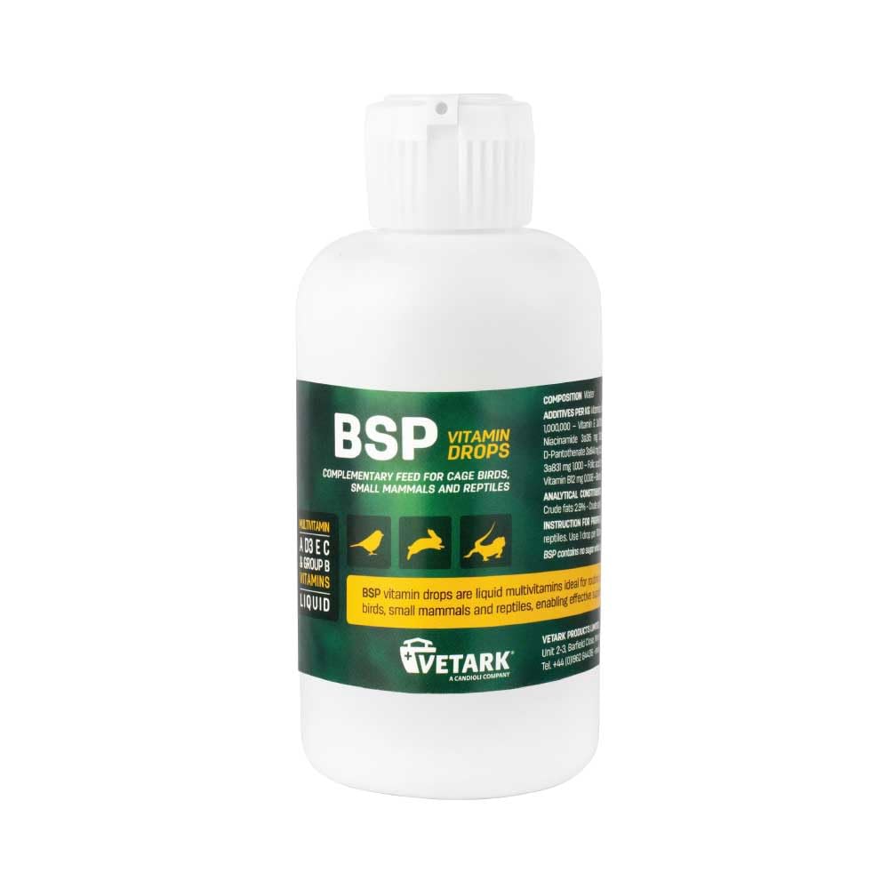 Vetark BSP Vitamin Drops |High Potency Liquid Vitamin Supplement for Birds, Reptiles, Wildlife & Rabbits | 100ml bottle