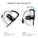 Hapyia Bluetooth Headphones with Carrying Case, Wireless Headset Sweatproof Sports Earbuds for Running Gym Exercise, 10H Talking Time and 8H Music Time (Black)