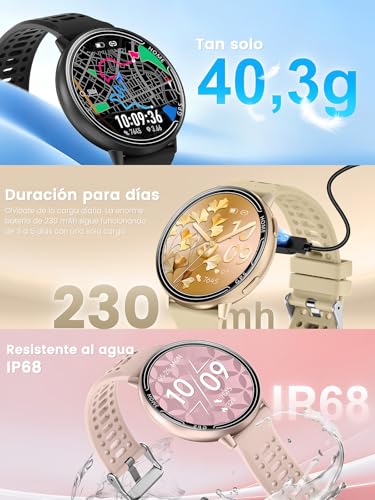 Rmana Smartwatch Men with GPS, Smartwatch Watch 1.39" Touch Screen, Bluetooth Calls, Sports Modes, Compass, Heart Rate Monitor, Blood Pressure Measurement, Digital Watch iOS/Android