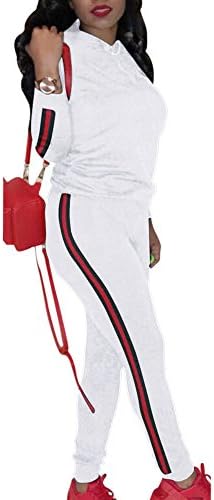 Women's 2 Pieces Outfits Long Sleeve Casual Hoodie Tops and Pants Jumpsuit Tracksuits