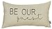 EURASIA DECOR Be Our Guest Embroidered Lumbar Decorative Accent Pillow Cover - Entryway, Guestroom, Living Room - 12x20 Inches, Linen