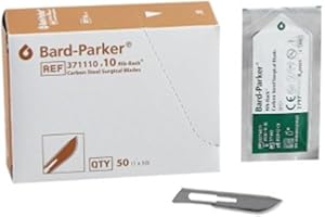 BD Bard-Parker Blades, Sterile, Carbon Steel, #10, 50/Ca, BD371110