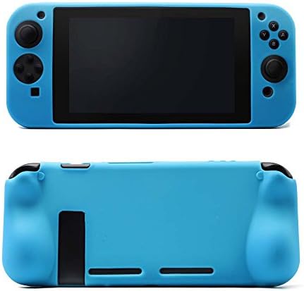 Nintendo Switch Soft-feel Silicone Skin Cover Protector by Zonqs, One-piece Design for Protection and Non-slip Comfort (Blue)