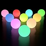 LOFTEK Floating Pool Light, Upgrade RGB Color Changing LED Pool Balls, IP65 Waterproof Light Up Bath Toys, Battery Night Light for Kids, Perfect for Pool Swimming,Pond, Yard Christmas Decor 10 Packs