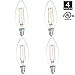 HERO-LED B10-DS-2W-WW27 Dimmable B10 E12 2W Candelabra Style LED Filament Chandelier Light Candle Bulb, 25W Equivalent, Warm White 2700K, UL-Listed, 4-Pack