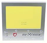 benerini I Love My Mommy - Expressions Photo Picture Frame Gift - 5 x 3.5 - Brushed Aluminum Satin Silver Colour