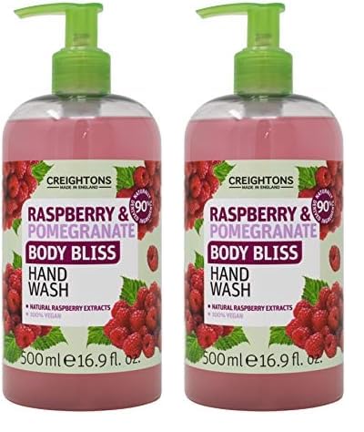 Creightons Body Bliss Raspberry and Pomegranate Hand Wash (500 ml) - Revitalise Your Senses and Boost Your Energy with Juicy Extracts of Raspberry & Pomegranate, Vegan Friendly & Cruelty Free