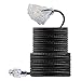 TerraBloom 14/3 Heavy Duty Extension Cord 50 FT Outdoor - Black Outdoor Extension Cord Multiple Outlet - Ultra-Flexible SJEOW Rubber, Light Indicator, Triple Outlet for Maximum Efficiency - 15 Amp
