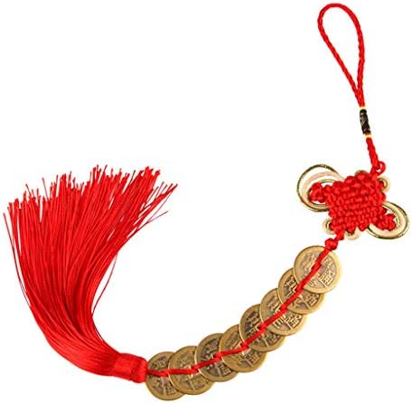 Flyhigh Chinese Knot Feng Shui Lucky Wealth 3/6/8/9/10 Coins For Home Car Hanging Tassel