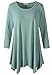 LARACE Plus Size Tops for Women 3/4 Sleeve Shirts Tunic Tops Loose Fit Basic Lady Clothes (L, Greyish Green)