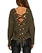 BOBIBI Women's Winter Warm Sexy Lace Up Backless V Neck Long Sleeve Knit Pullover Sweater Top