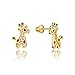 14k Gold Plated Brass Giraffe Cubic Zirconia Screwback Baby Girls Earrings with Sterling Silver Post