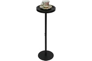YYW Small Round Side Table, End Table with Tray Top and Metal Frame, Modern Minimalist Drink Table, Cocktail/Bar Table for Sm