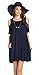 My Space Clothing Women's Cold Shoulder Jersey Swing Dress (Small- Plus size) (Medium, Navy)