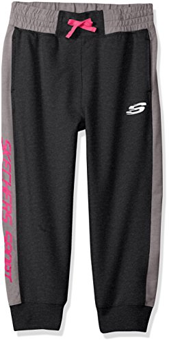 Skechers Big Girls' French Terry Jogger Capri, Black, Small