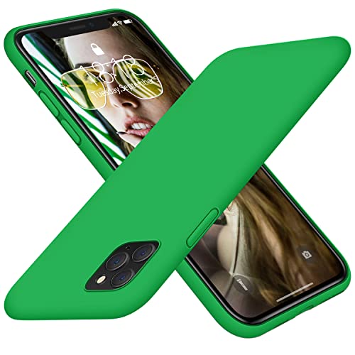 DTTO Compatible with iPhone 11 Pro Case, [Romance Series] Full Covered Silicone Cover [Enhanced Camera and Screen Protection] with Honeycomb Grid Cushion for iPhone 11 Pro 5.8" 2019, Forest Green