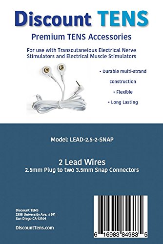 Tens Replacement Lead Wires, 2 Snap Connectors (2 Pack), Discount Tens Brand