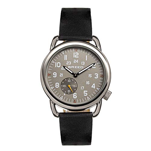 Breed-Regulator-Quartz-Tan-Genuine-Leather-Silver-Mens-Watch-BRD8801
