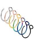 Mudder 20 Gauge 316L Steel Nose Ring Nose Hoop Nose Piercing Jewellery Piercing, Unisex, 6 Pieces (6 Colors)