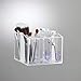 mDesign Small Plastic Self Adhesive Bathroom Vanity Cosmetic Organizer - Wall Mount Holder for Hair Care, Jewelry, Cotton Swabs, Makeup Brushes, Mascara, Lip Gloss - 3 Compartments - 2 Pack - Clear