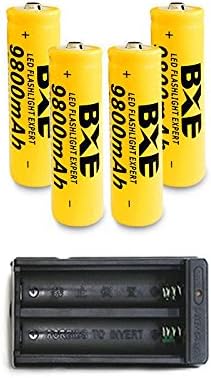 18650 High-Capacity 9800mAh Li-ion Rechargeable Battery 3.7V Batteries (4-Pack) with Chager