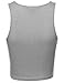 Made by Emma Solid Sleeveless Front Knot Ribbed Crop Tank Top Gray M