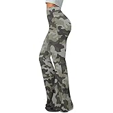 Irisjudy Women's High Waist Cow Print Flared Leg Leggings Plus Size, Cartoon Cats Dogs Bell Bottom Yoga Pants Trousers