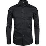PARKLEES Heren Slim Fit Overhemd met Lange Mouwen met Luxe Bloemenprint, Zijdeachtige Satijnen Stof, Veelzijdige Gelegenheidskleding voor Bruiloft, Feest, Gala, Zakelijk, Casual - XL, Helder blauw, L