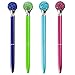 MengRan Colorful Pens with Big Ball Diamond/Crystal/Jewel/Gem-Wedding Pen-Cute Bling Fancy Metal Ballpoint Pens Colored Office/School/Desk Supplies for Women -Black Ink (4 Colors)