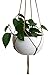 4 Legs Macrame Nylon Rope Plant Holders with Wood Bead Decoration,Coffee Color, 25-inches and 10 Inches Tail Tassel (Without The Pot and Plant)