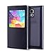 S5 Case, Galaxy S5 Case, Huijukon Luxury S-View Window Flip Leather Case Cover with Smart Sleep/Wake Up Function for Samsung Galaxy S5 i9600 G900 (Black)