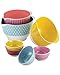 Cake Boss Countertop Accessories 7-Piece Melamine Mixing and Prep Bowl Set, Basic Pattern, Print