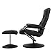 Giantex Recliner Chair w/Ottoman, 360 Degree Swivel PU Leather Armchair w/Footrest, Leisure Lounge Chair w/Leather Wrapped Base, for Home Living Room, Black