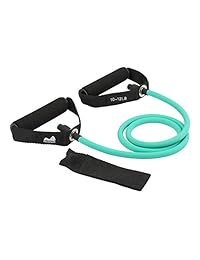 REEHUT Single Resistance Band, Exercise Tube - with Door Anchor and Manual Green, for Resistance Training, Physical Therapy, Home Workouts, Boxing Training