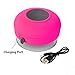 BONBON Bluetooth Shower Speaker Waterproof Water Resistant Handsfree Portable Wireless Shower Speaker,Build-in Microphone, Solid Suction Cup, 4 hrs Play Time,（Pink）