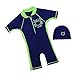 Jojobaby Kids Boys Wear Surfing Suits Sun Protection Beach Swimsuit Swimwear (120(Age:6-7Y)) Blue